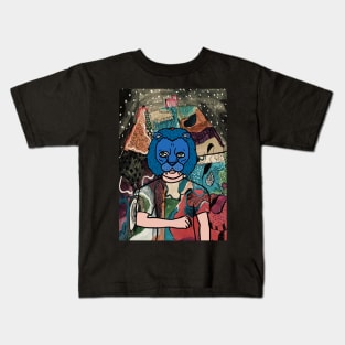 Cryptic "Have Fun Staying Poor" Digital Collectible - Character with MaleMask, AnimalEye Color, and GreenSkin on TeePublic Kids T-Shirt